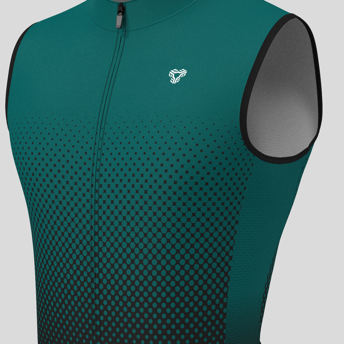 Polka Dot Gradient Men's Sleeveless Cycling Jersey - Midnight