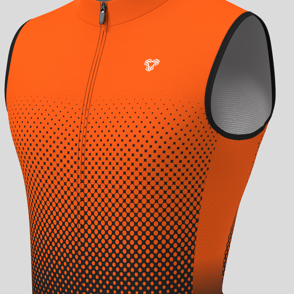 Polka Dot Gradient Men's Sleeveless Cycling Jersey - Tangerine