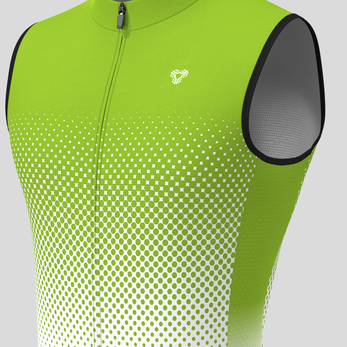 Polka Dot Gradient Men's Sleeveless Cycling Jersey - Wasabi