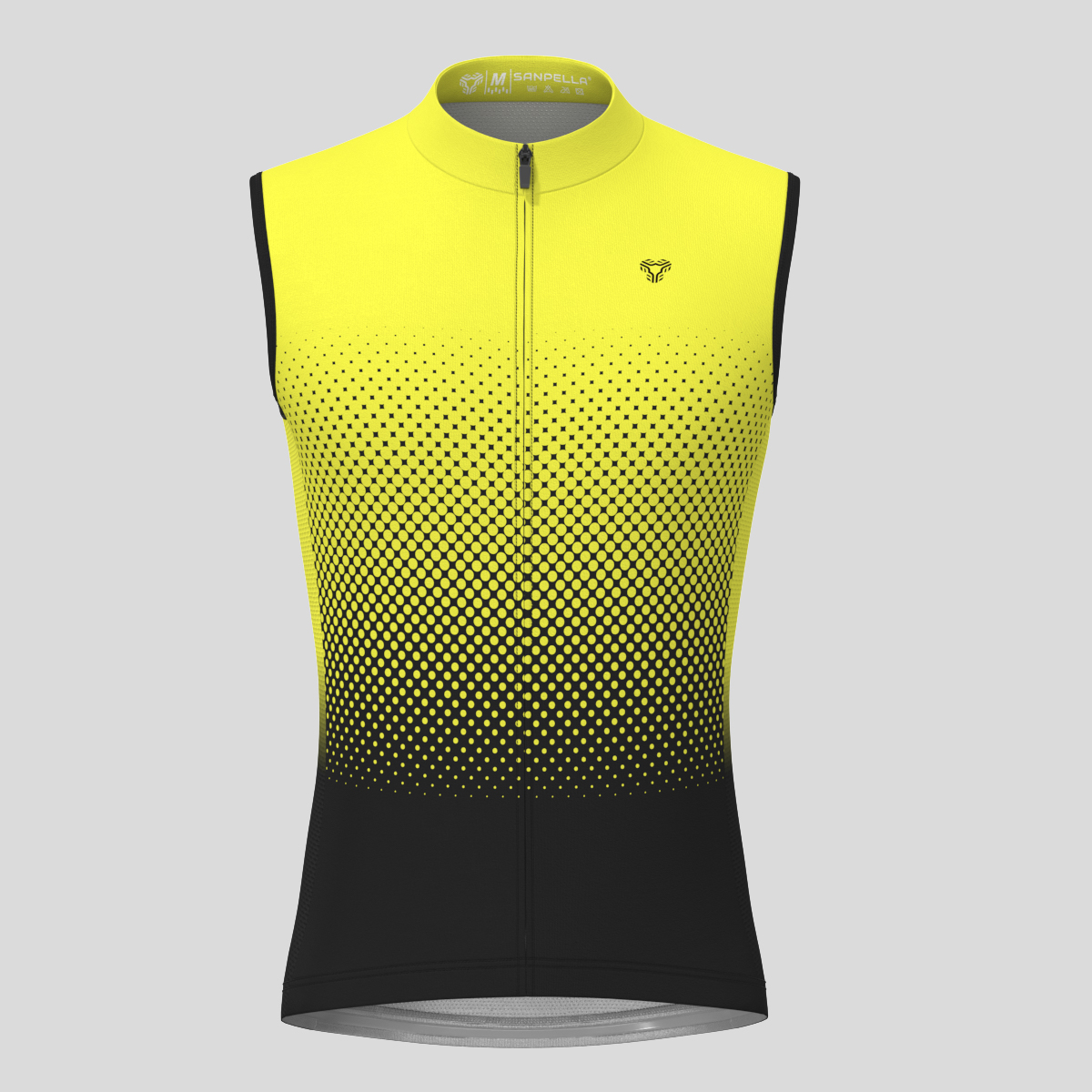Polka Dot Gradient Men's Sleeveless Cycling Jersey - Yellow