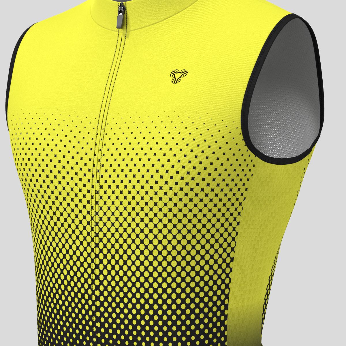 Polka Dot Gradient Men's Sleeveless Cycling Jersey - Yellow
