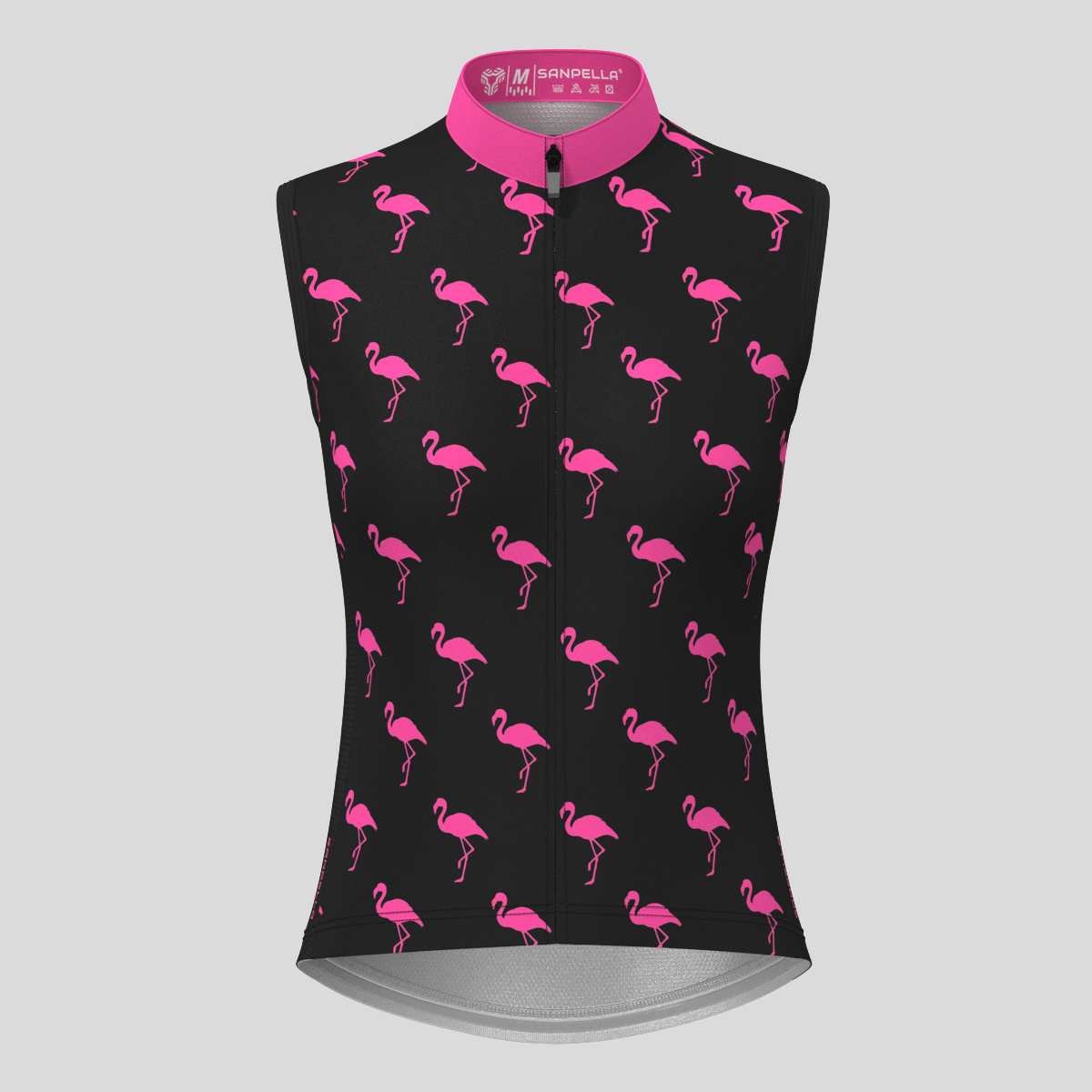 Women's Flamingo Sleeveless Cycling Jersey - Black/Pink