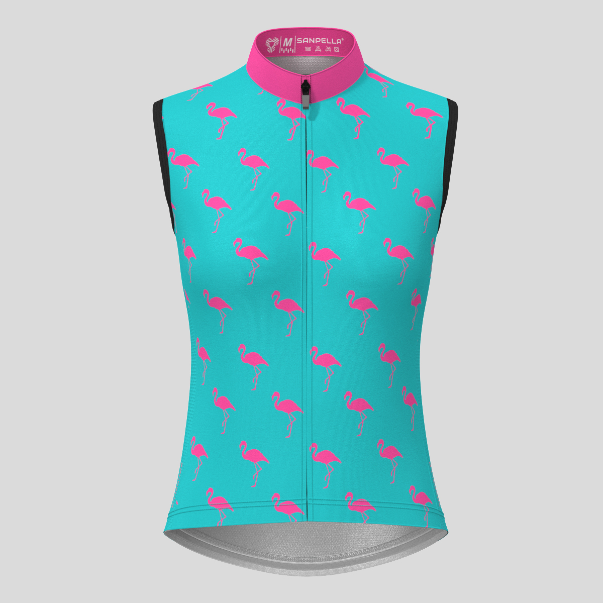 Women's Flamingo Sleeveless Cycling Jersey - Blue/Pink