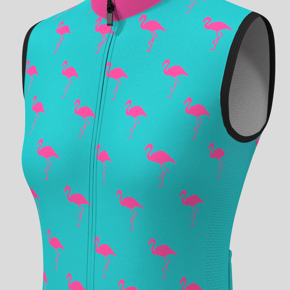 Women's Flamingo Sleeveless Cycling Jersey - Blue/Pink
