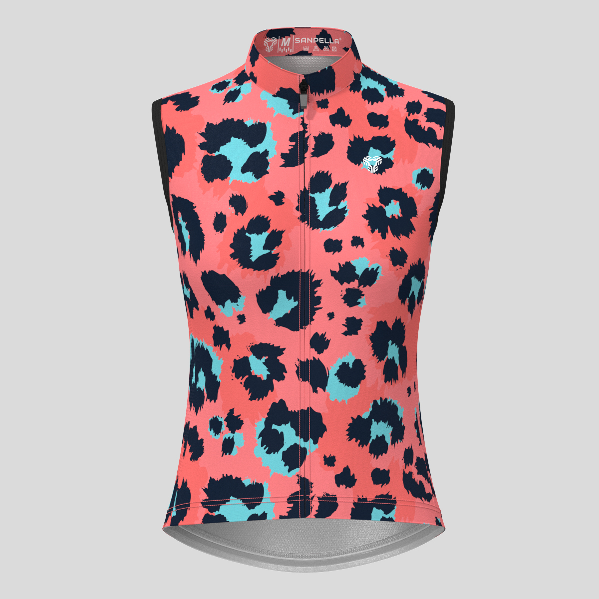Women's Leopard Drawing Novelty Sleeveless Cycling Jersey - Red