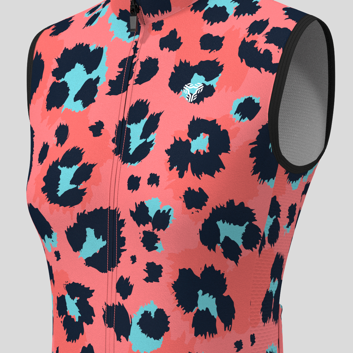 Women's Leopard Drawing Novelty Sleeveless Cycling Jersey - Red