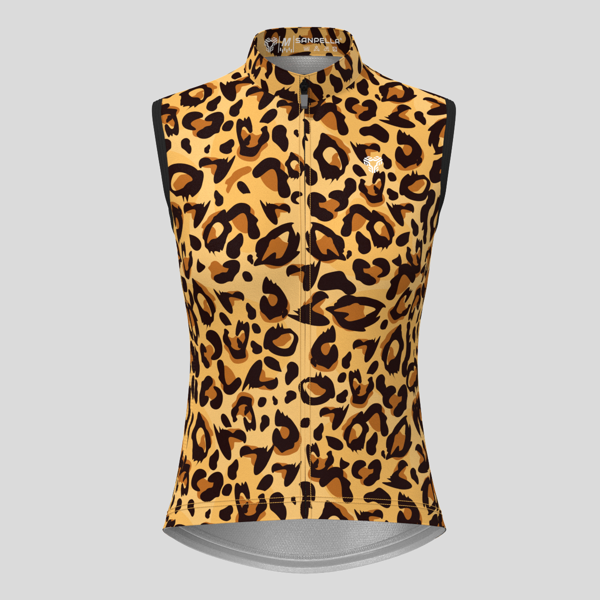 Women's Leopard Print Sleeveless Cycling Jersey - Brown