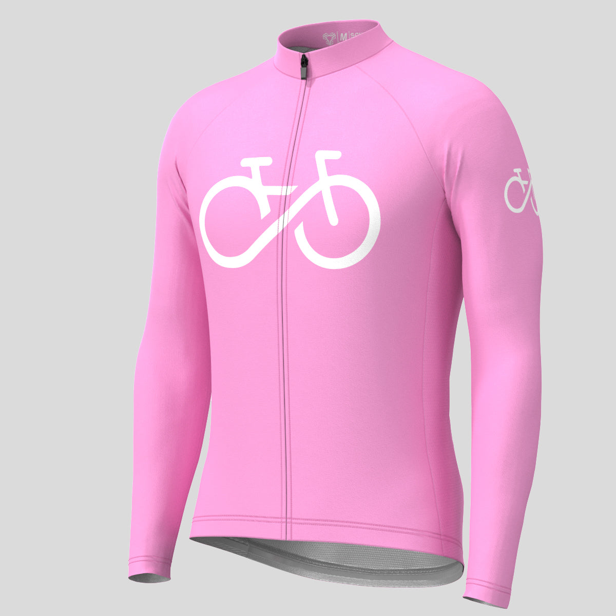 Bike Forever Men's LS Cycling Jersey - Neo Pink