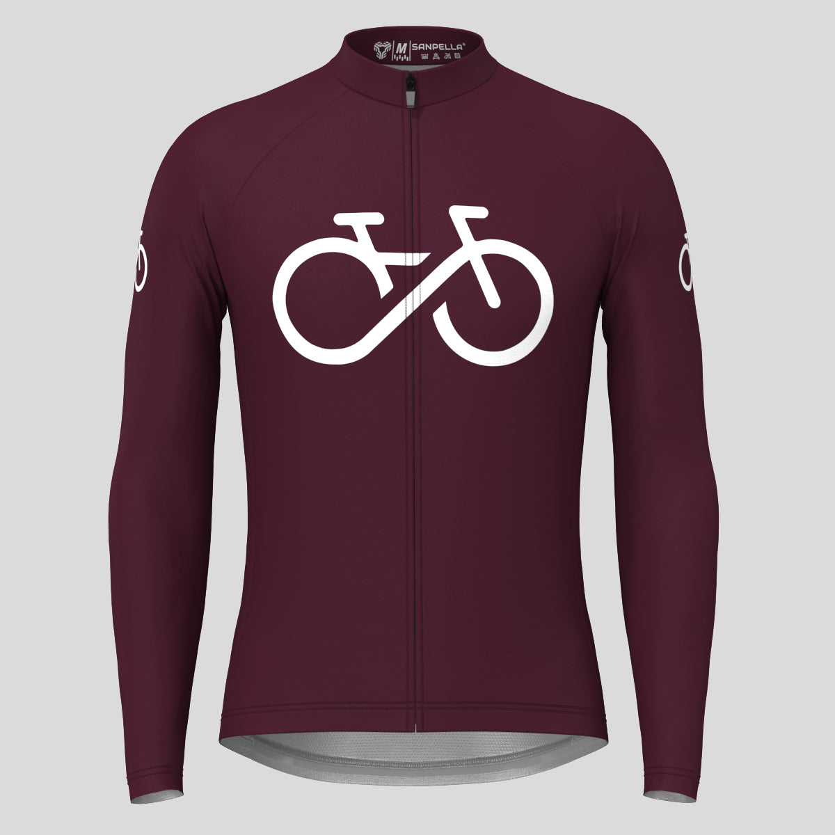Bike Forever Men's LS Cycling Jersey - Burgundy