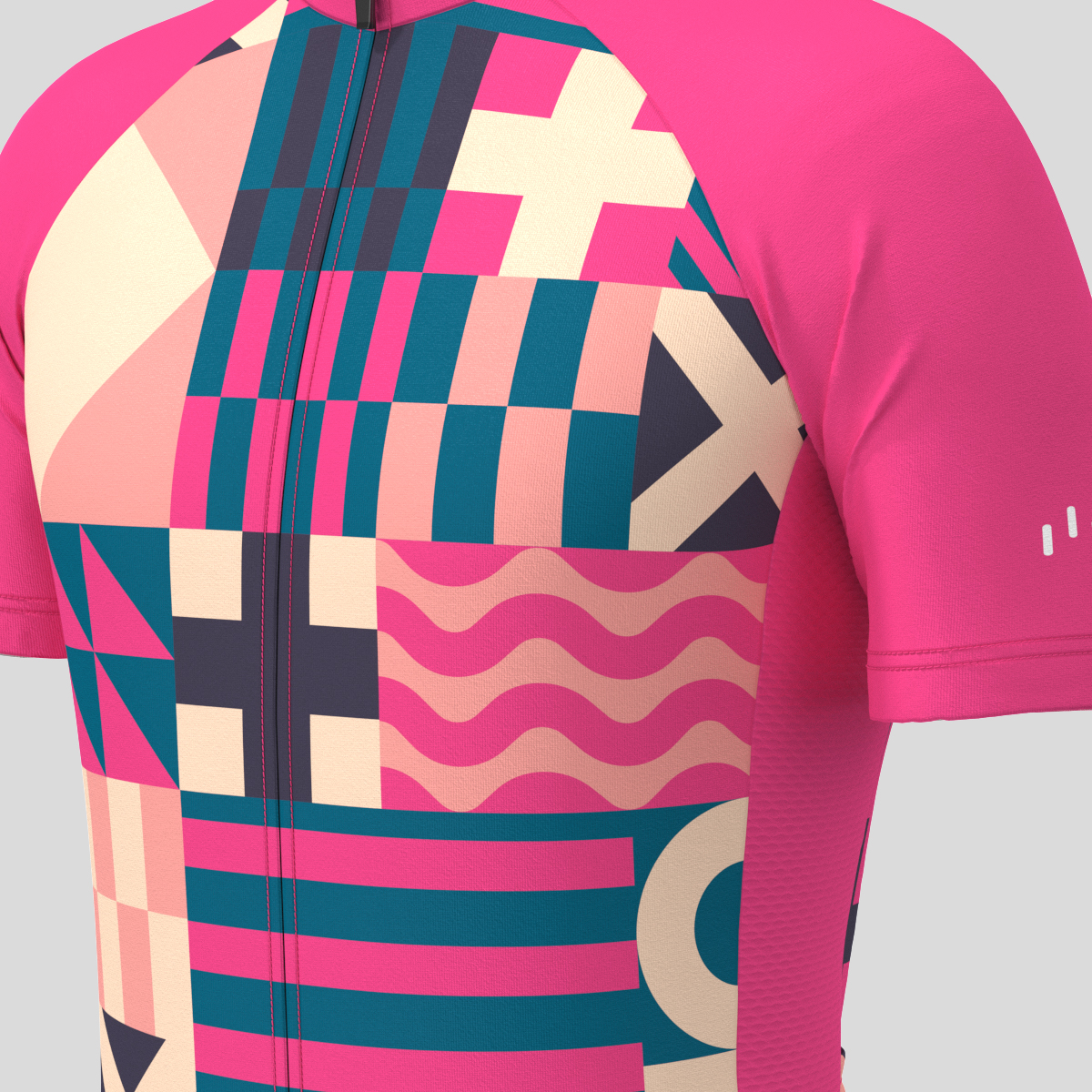 Abstract Bauhaus Men's Cycling Jersey - Pink