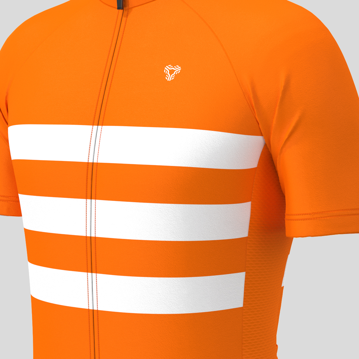 Men's Classic Stripes Cycling Jersey - Orange