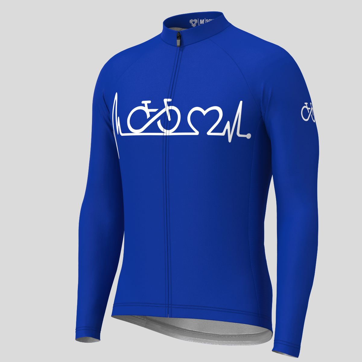 Bike Heartbeat Men's LS Cycling Jersey - Racing Blue