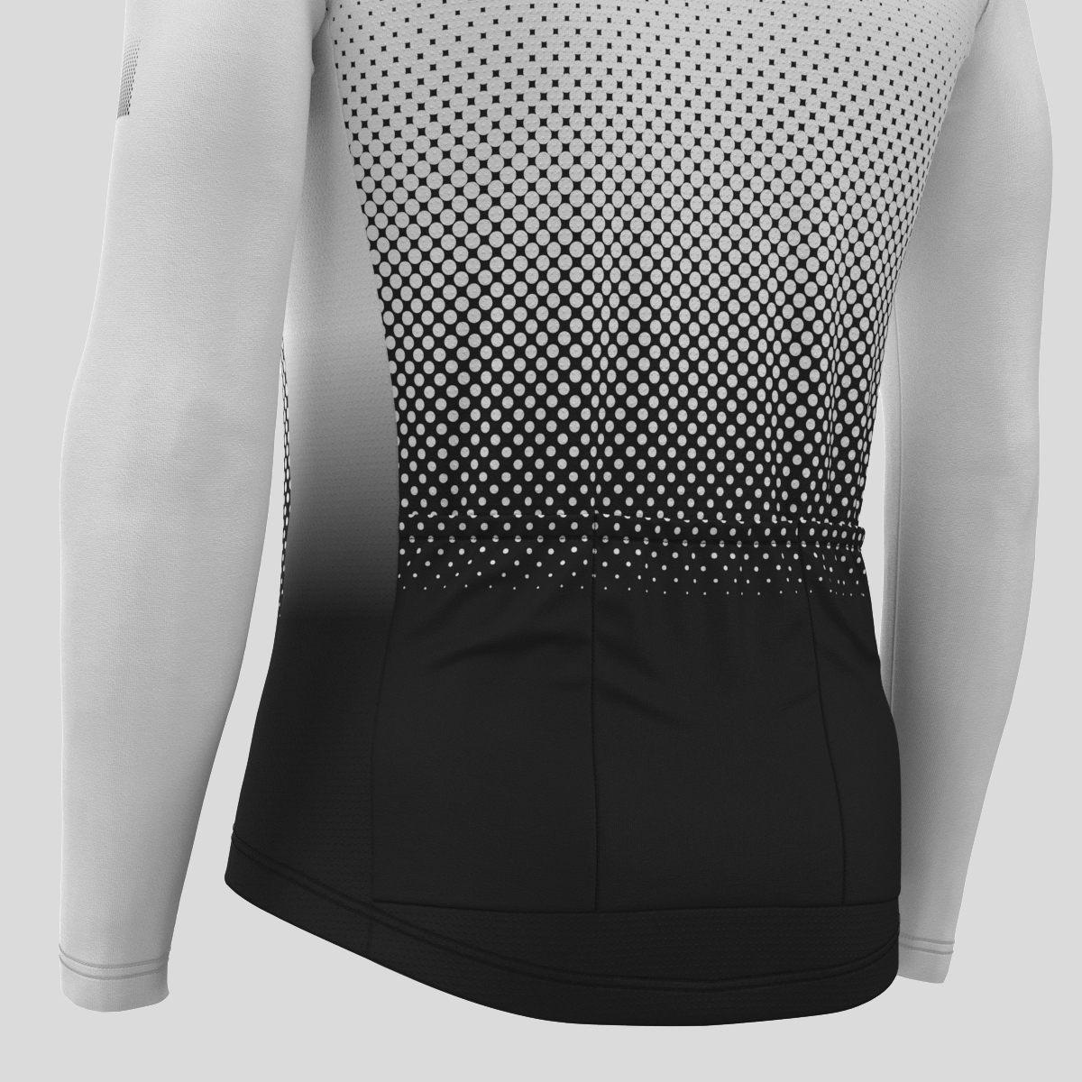 Polka Dot Gradient Men's LS Cycling Jersey White Sanpella.cc