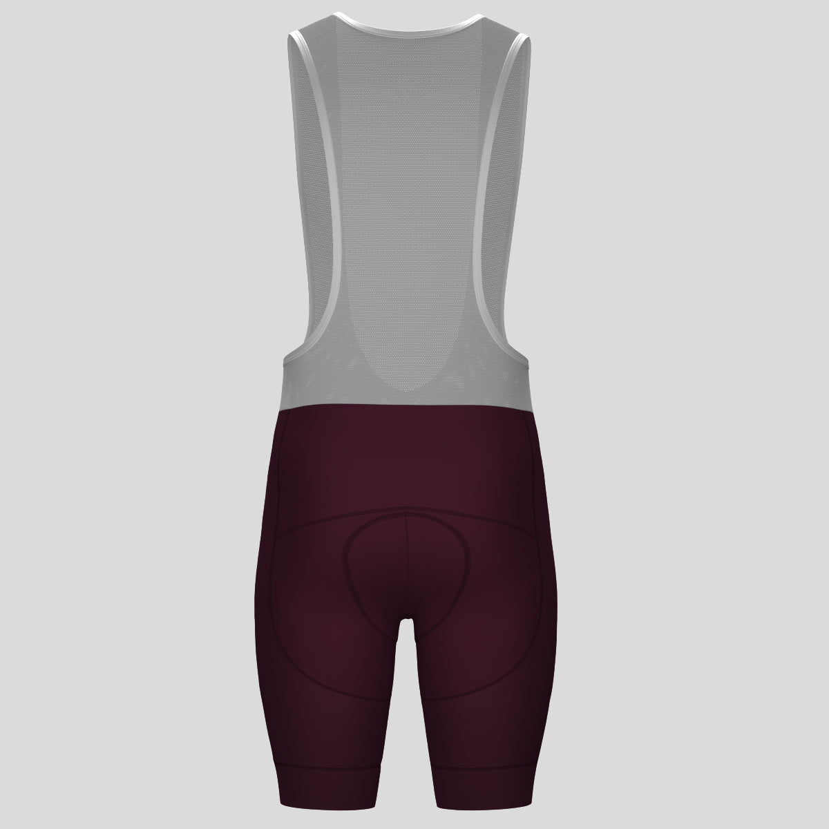 Minimal Solid Men's Bib Shorts  - Burgundy