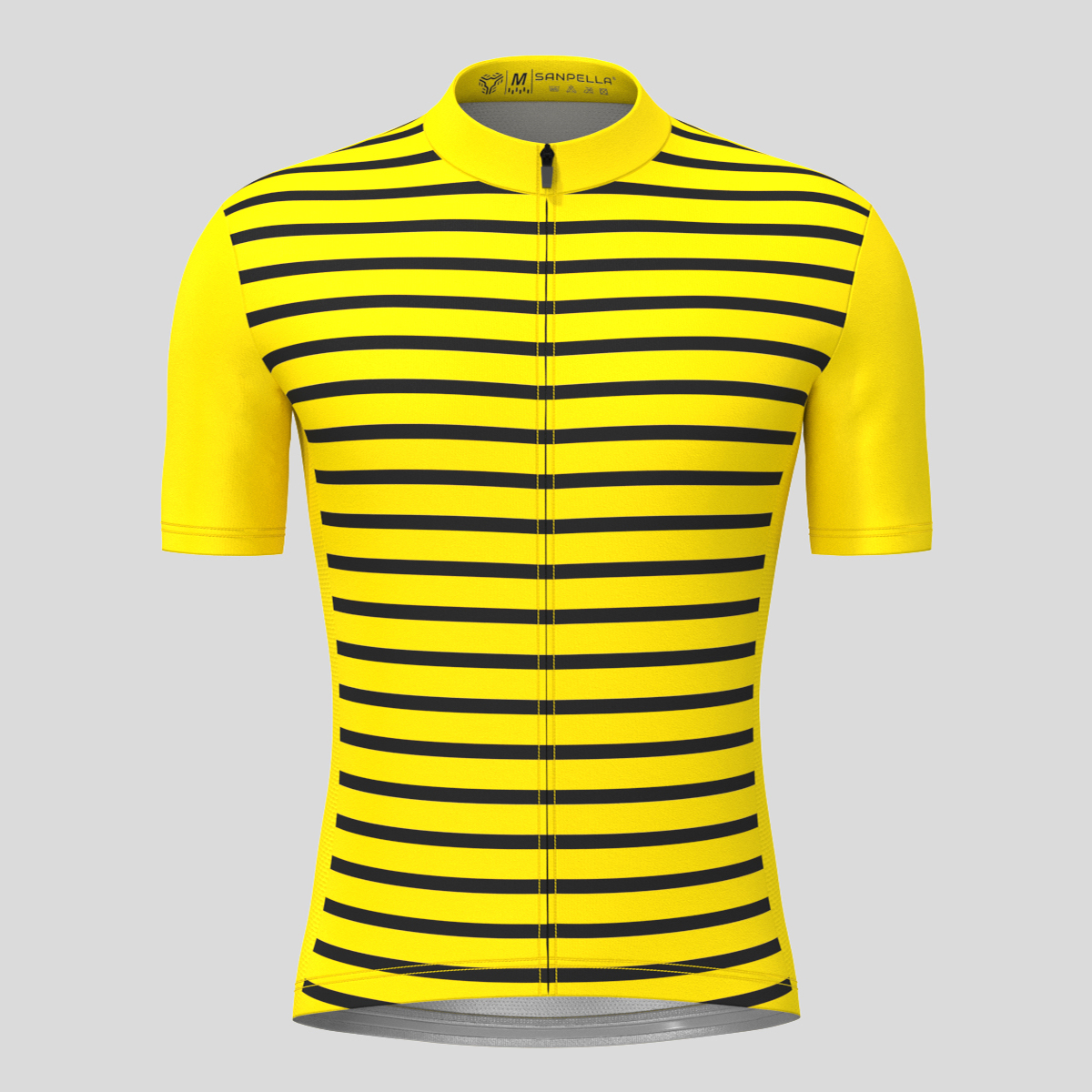Minimal Stripes Men's Cycling Jersey - Maize