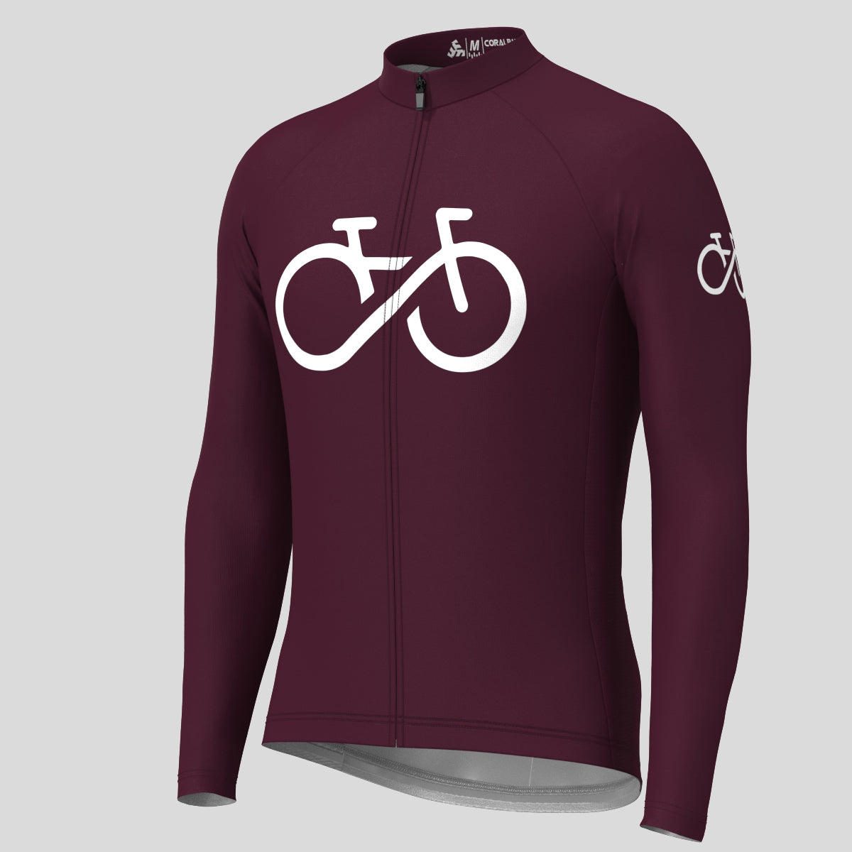 Bike Forever Men's LS Cycling Jersey - Burgundy