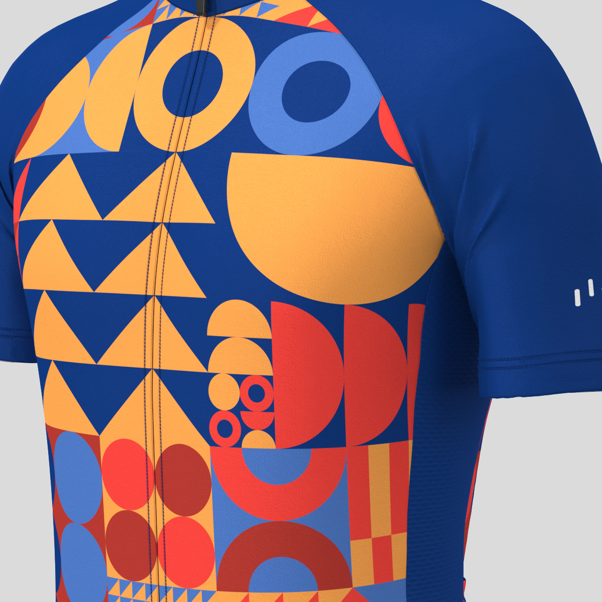 Abstract Bauhaus Men's Cycling Jersey - Blue