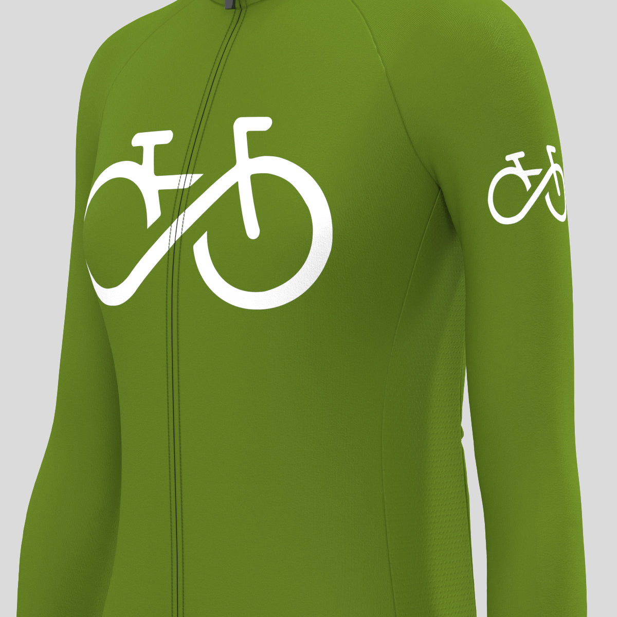 Bike Forever Women's LS Cycling Jersey - Forest
