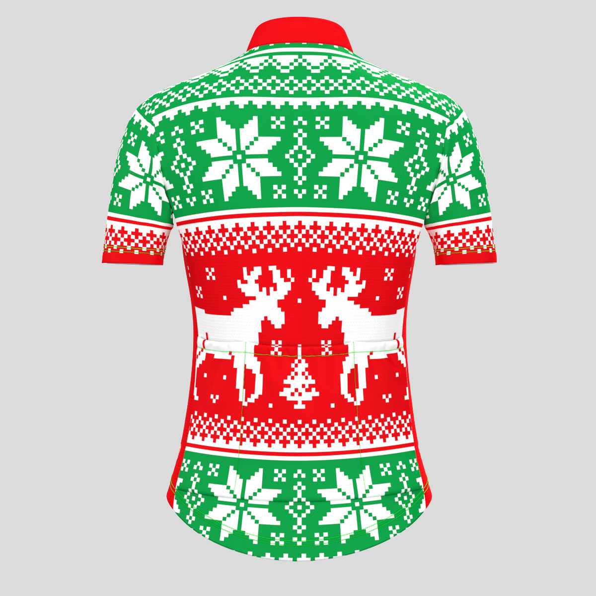 Ugly Christmas Sweater Reindeer Snowflakes Women's Cycling Jersey
