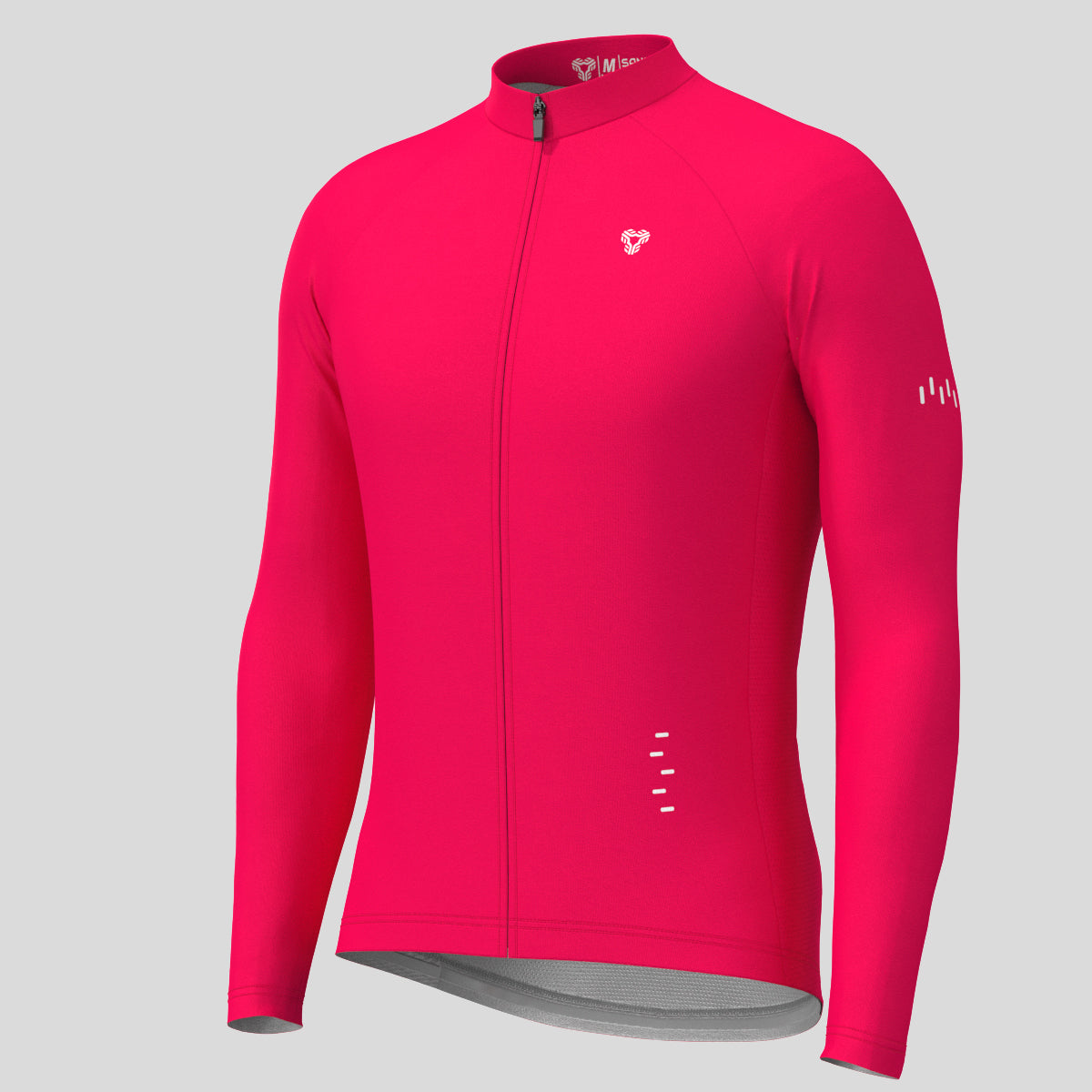 Men's Minimal Solid LS Cycling Jersey - Jester Red