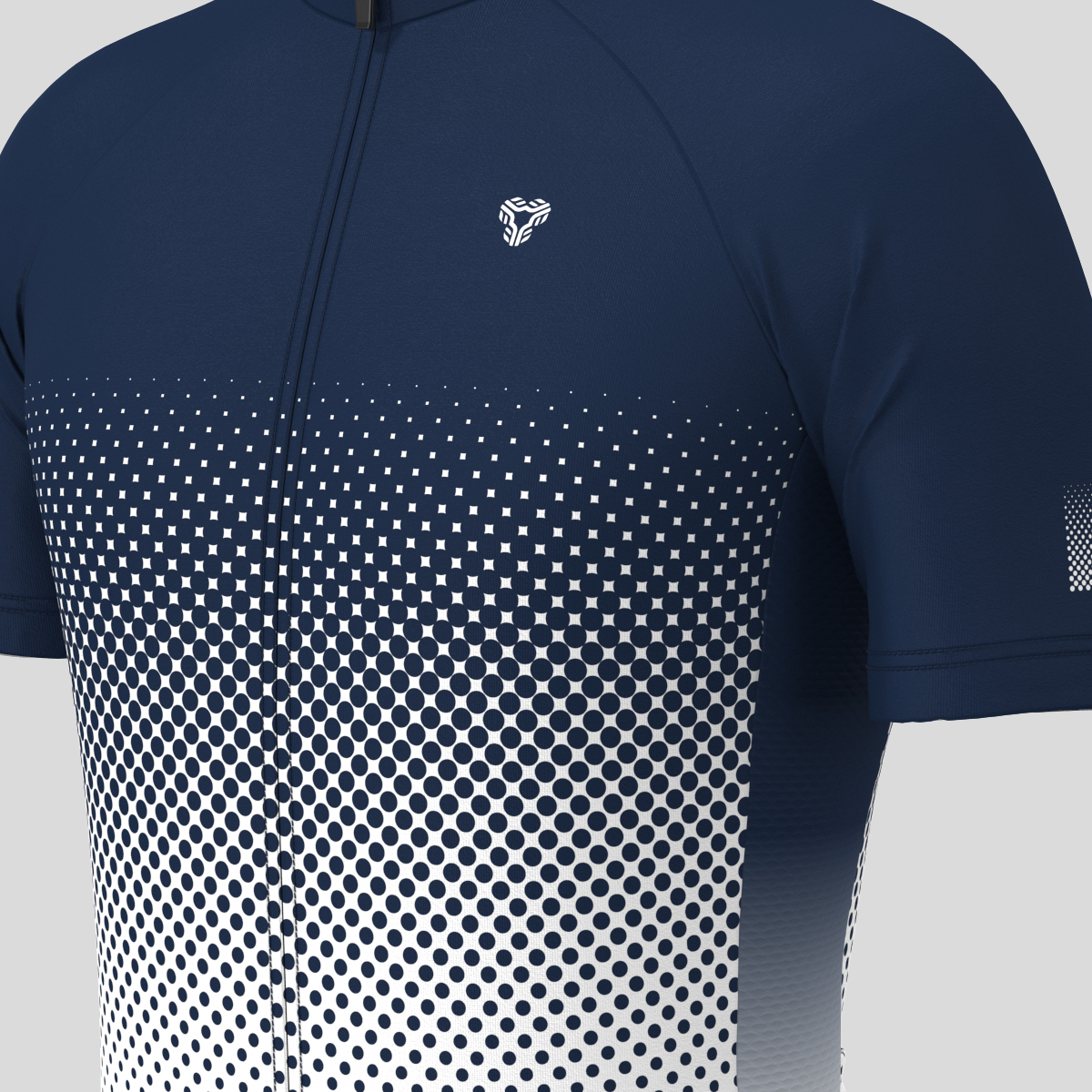 Polka Dot Gradient Men's Cycling Jersey - Navy