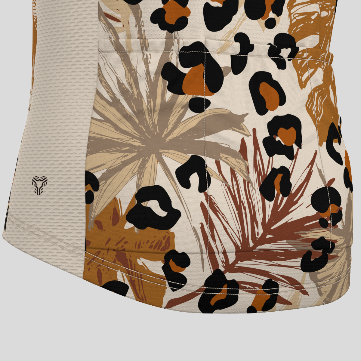 Abstract Tropical Leaves Leopard Spots Men's Cycling Jersey