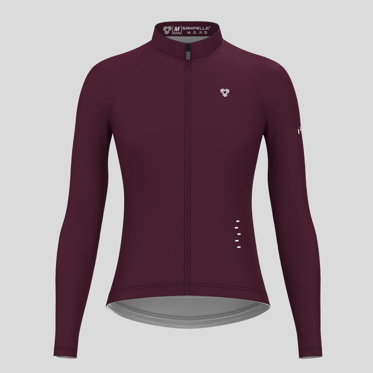 Women's Minimal Solid LS Cycling Jersey - Burgundy
