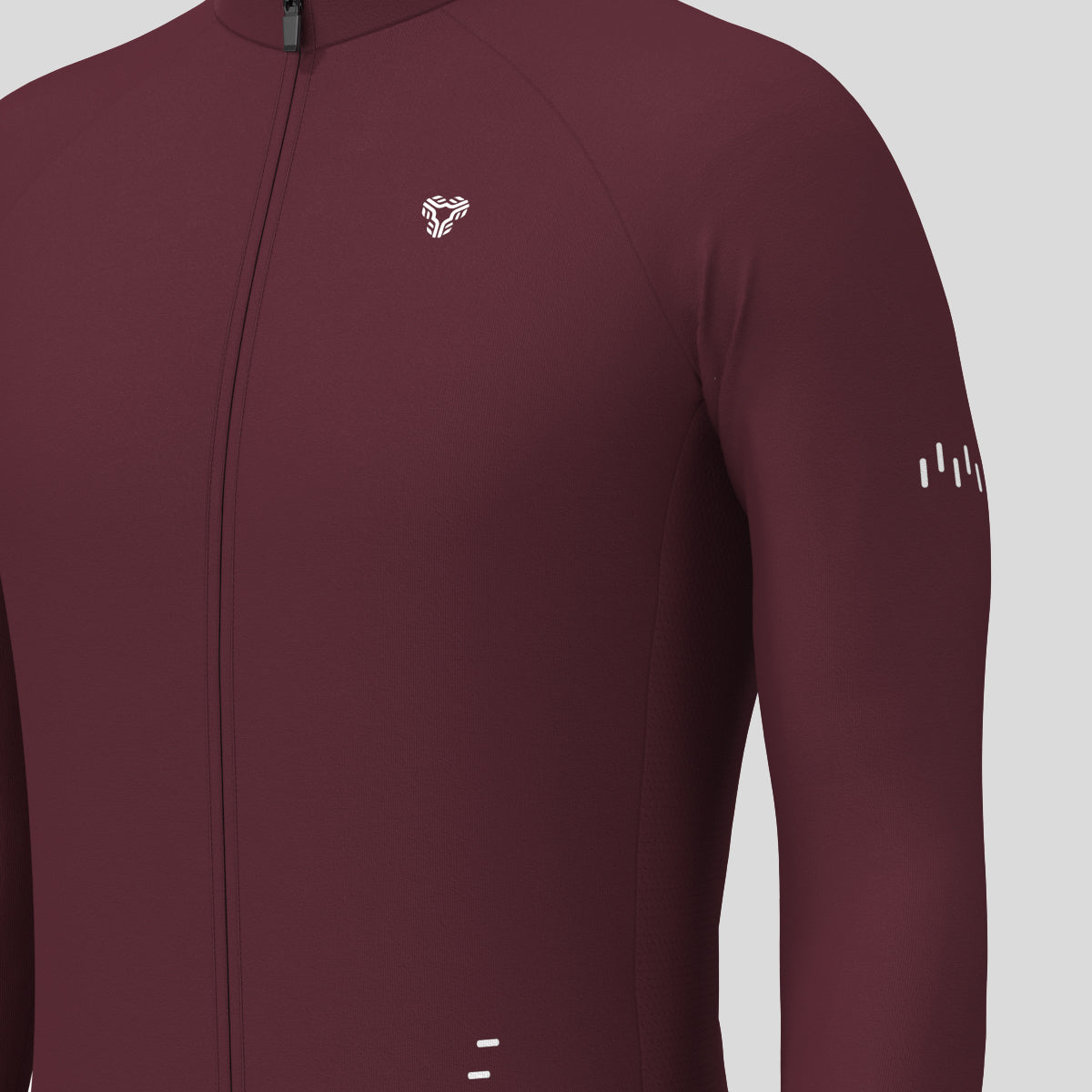 Men's Minimal Solid LS Cycling Jersey - Plum