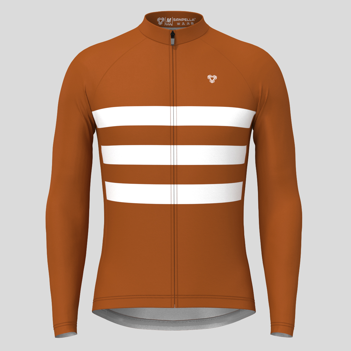 Men's Classic Stripes LS Cycling Jersey - Caramel