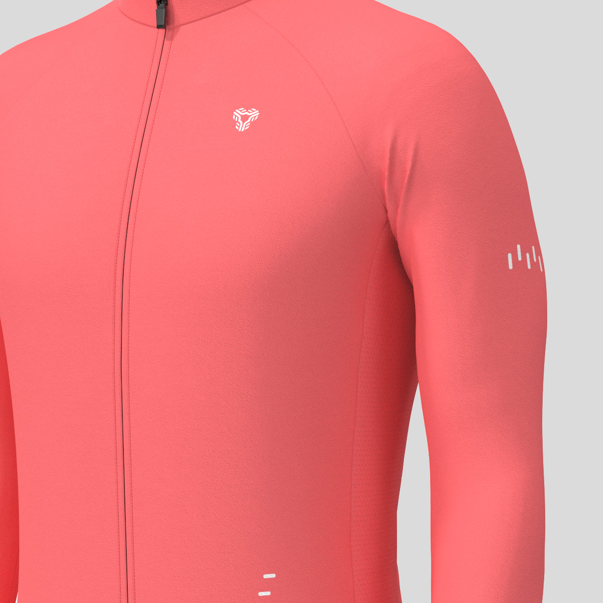 Men's Minimal Solid LS Cycling Jersey - Guava