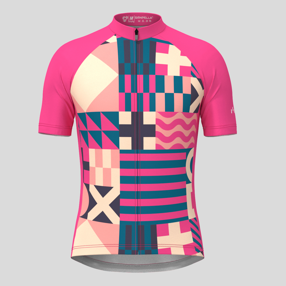 Abstract Bauhaus Men's Cycling Jersey - Pink