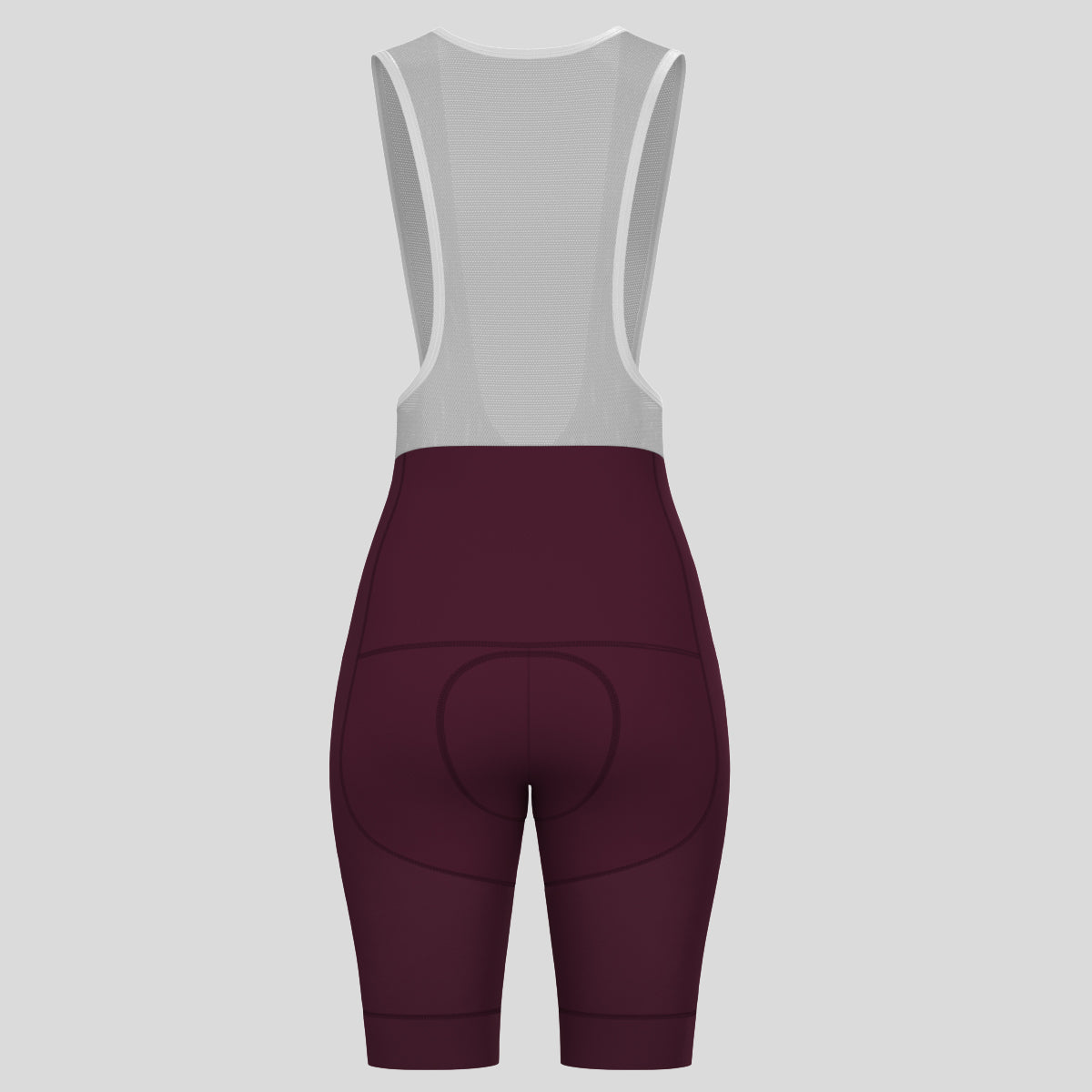Minimal Solid Women's Bib Shorts - Burgundy