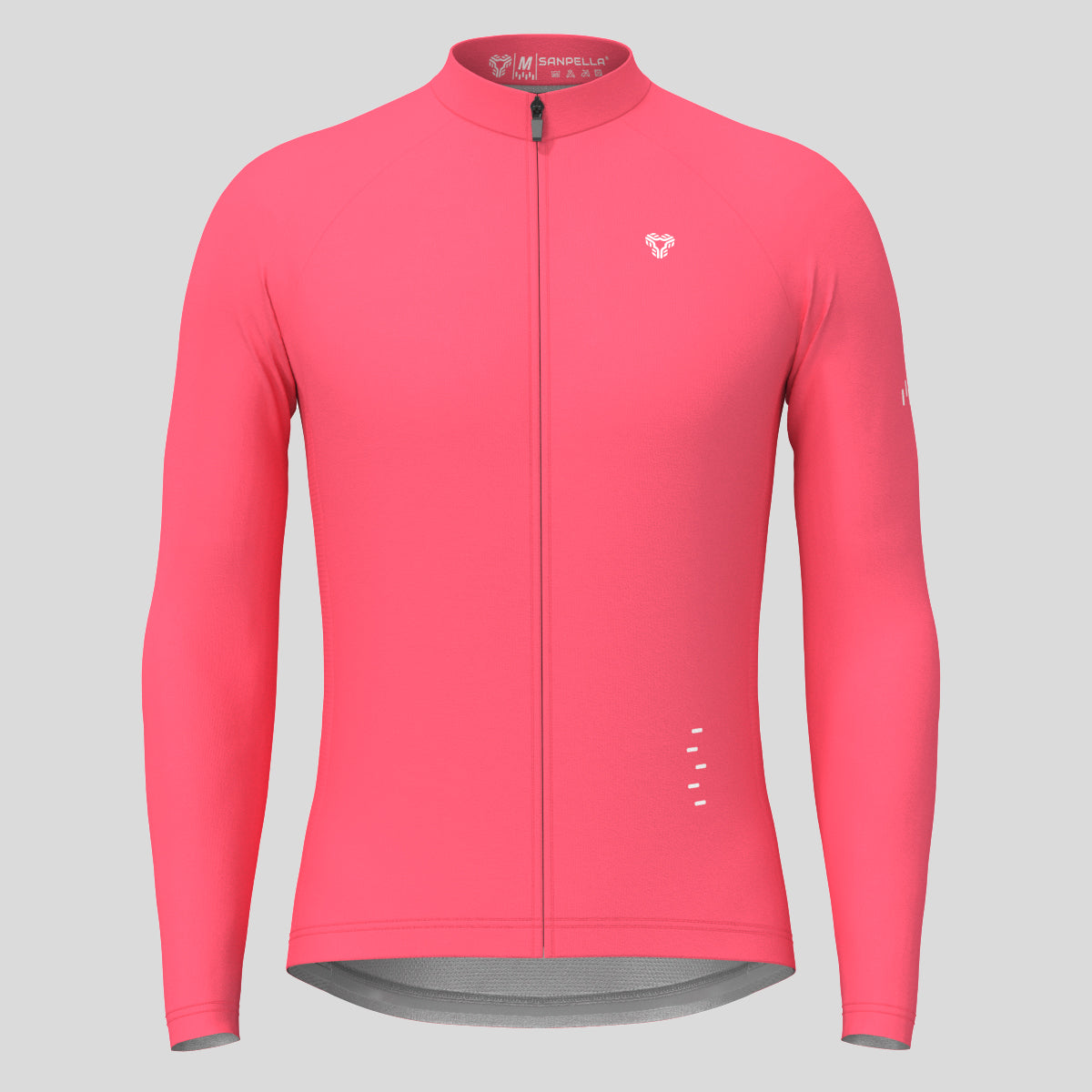 Men's Minimal Solid LS Cycling Jersey - Pink
