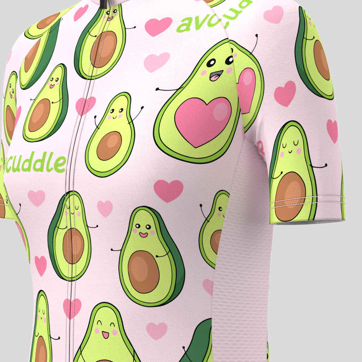 Funny Avocado Print Women's Cycling Jersey - Pink