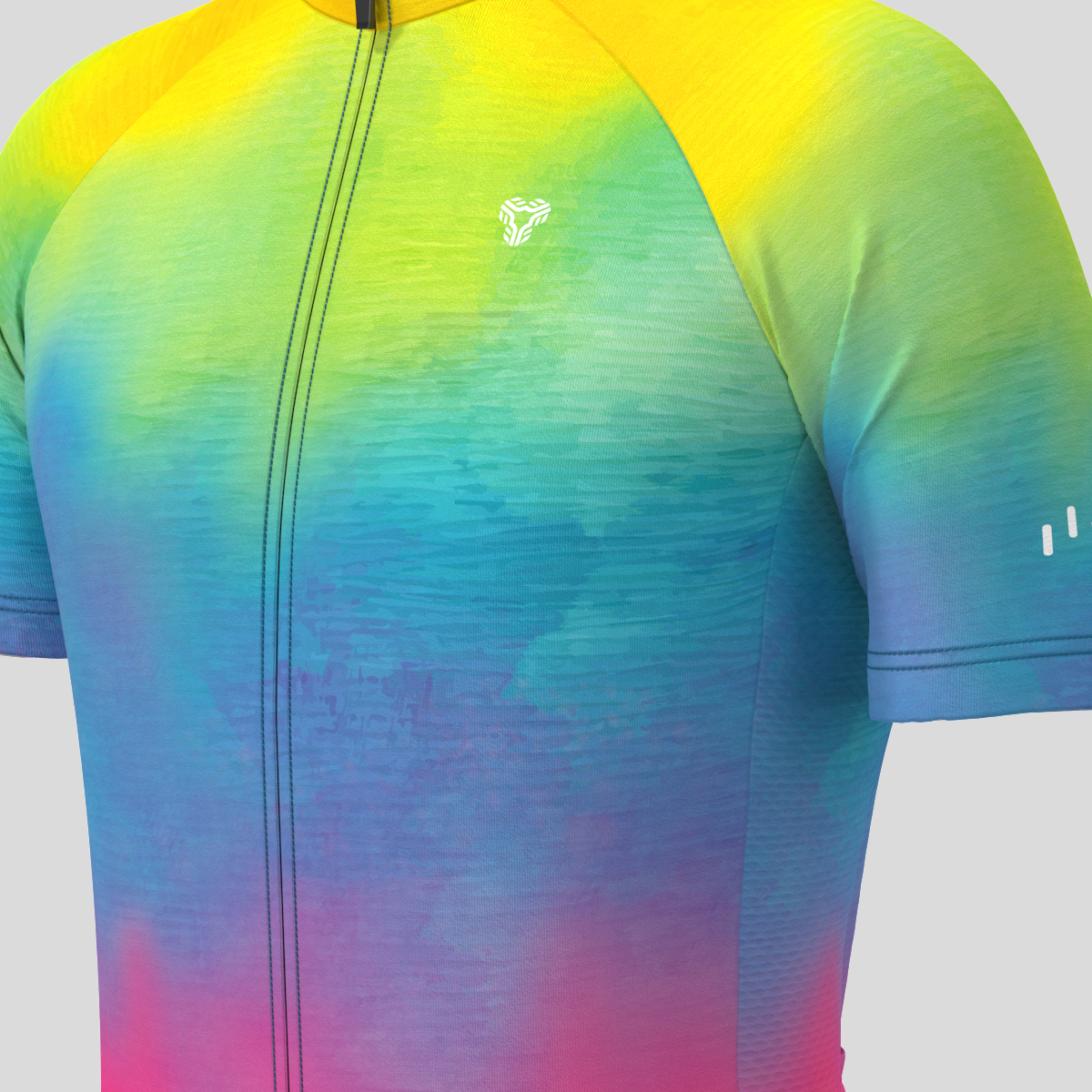 Men's Tie Dye Fade Cycling Jersey - Sunflower