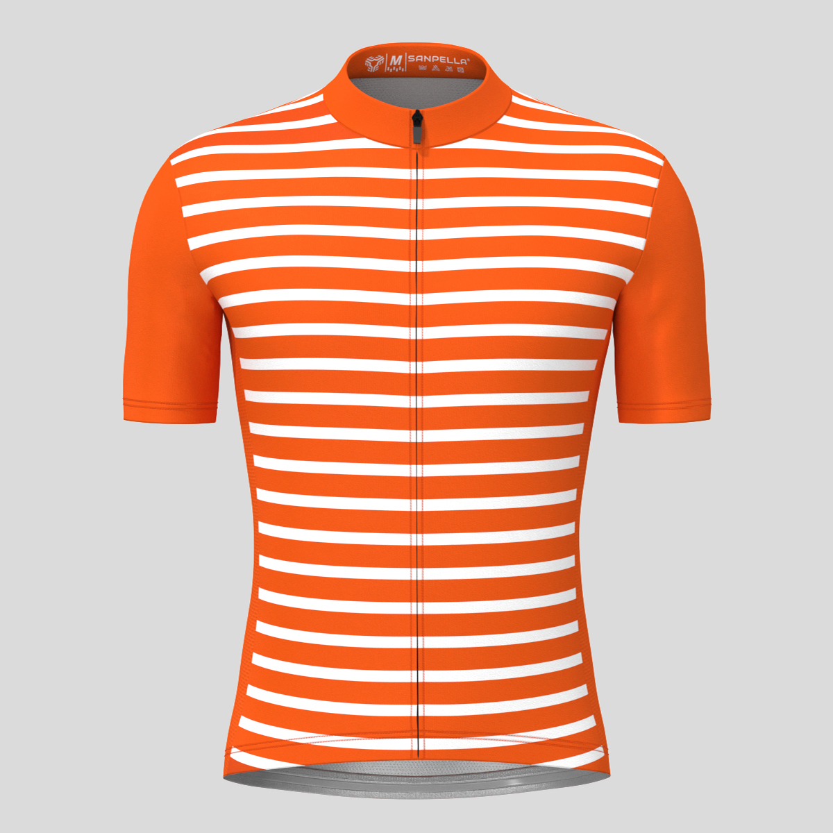 Minimal Stripes Men's Cycling Jersey - Tangerine