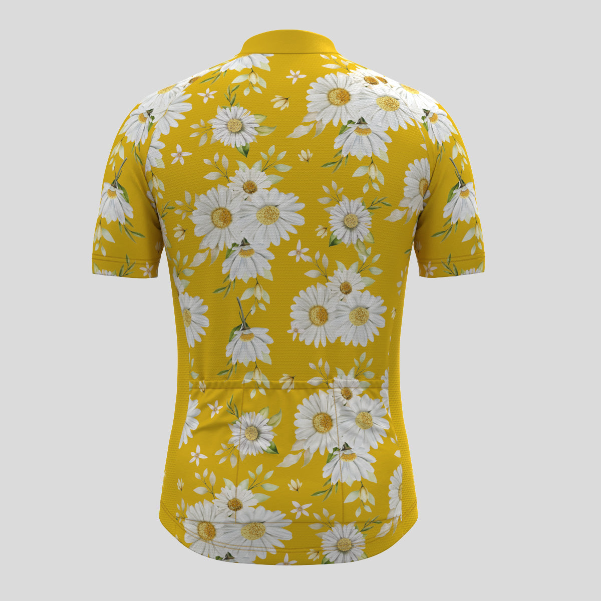 Classic Daisy Print Men's Cycling Jersey - Yellow