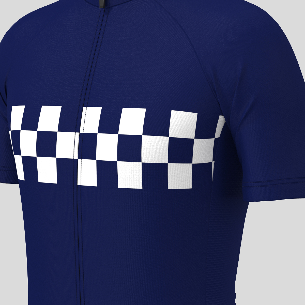 Men's Checkered Flag Retro Cycling Jersey - Ink