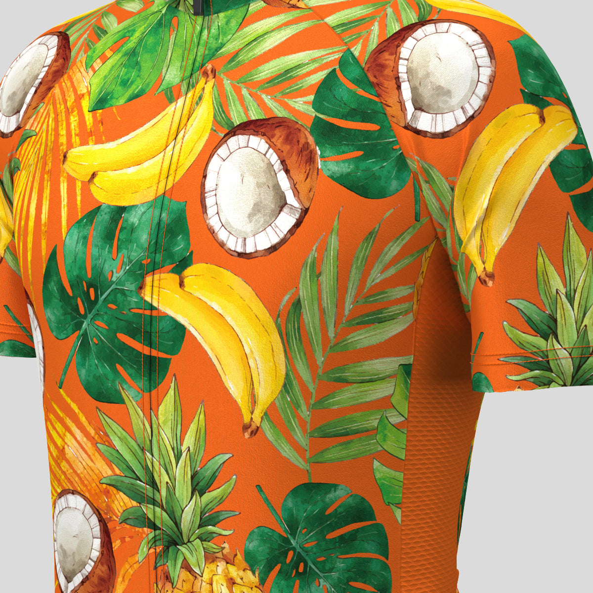 Hawaii Tropical Floral Men's Cycling Jersey - Orange