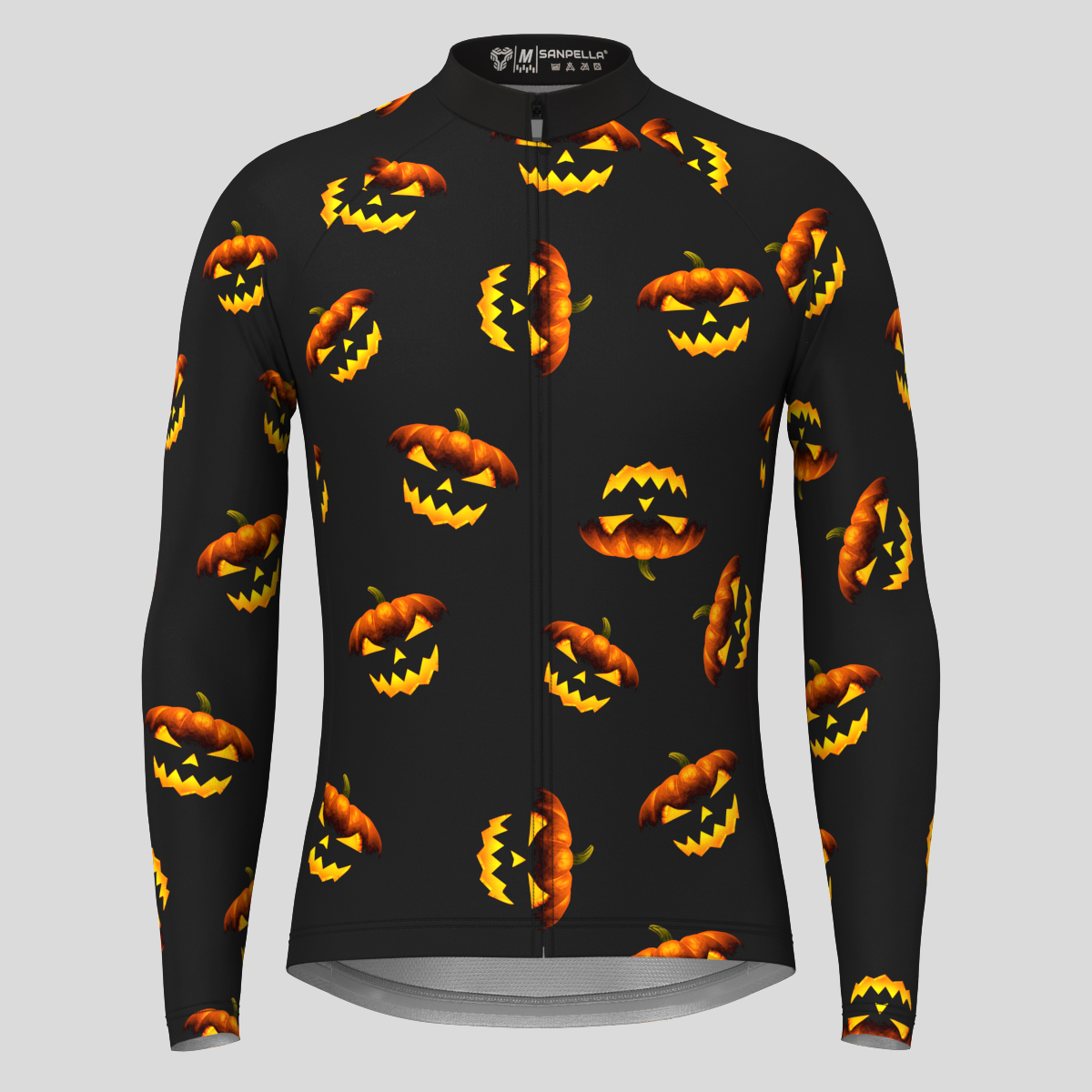 Men's Halloween LS Cycling Jersey - Pumpkin
