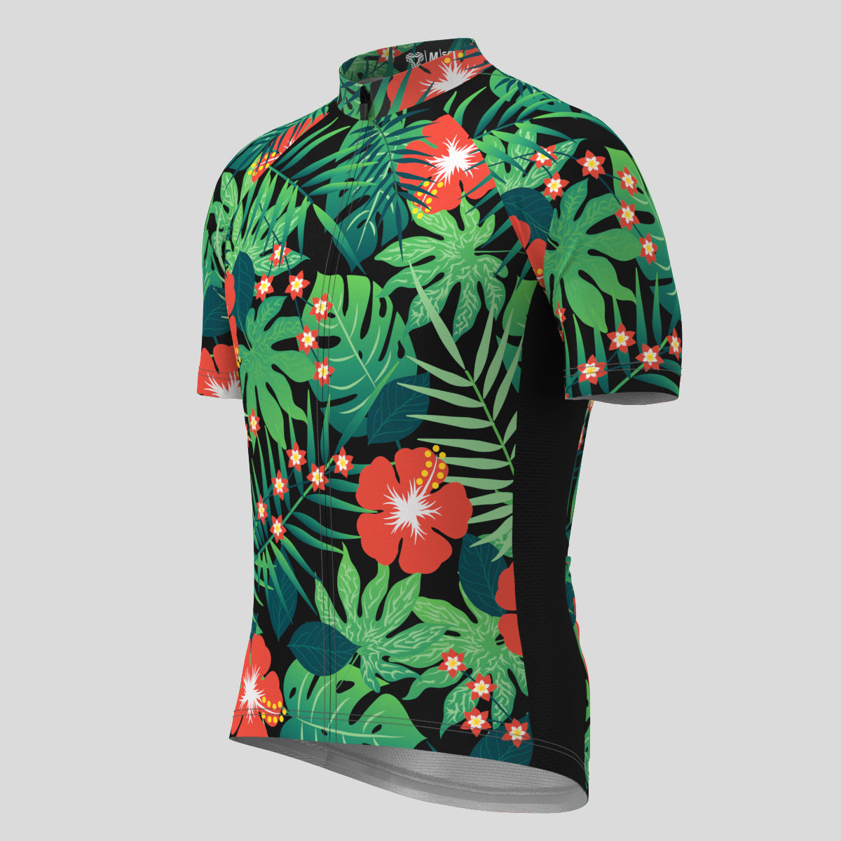 Hawaii Tropical Floral Men's Cycling Jersey - Black