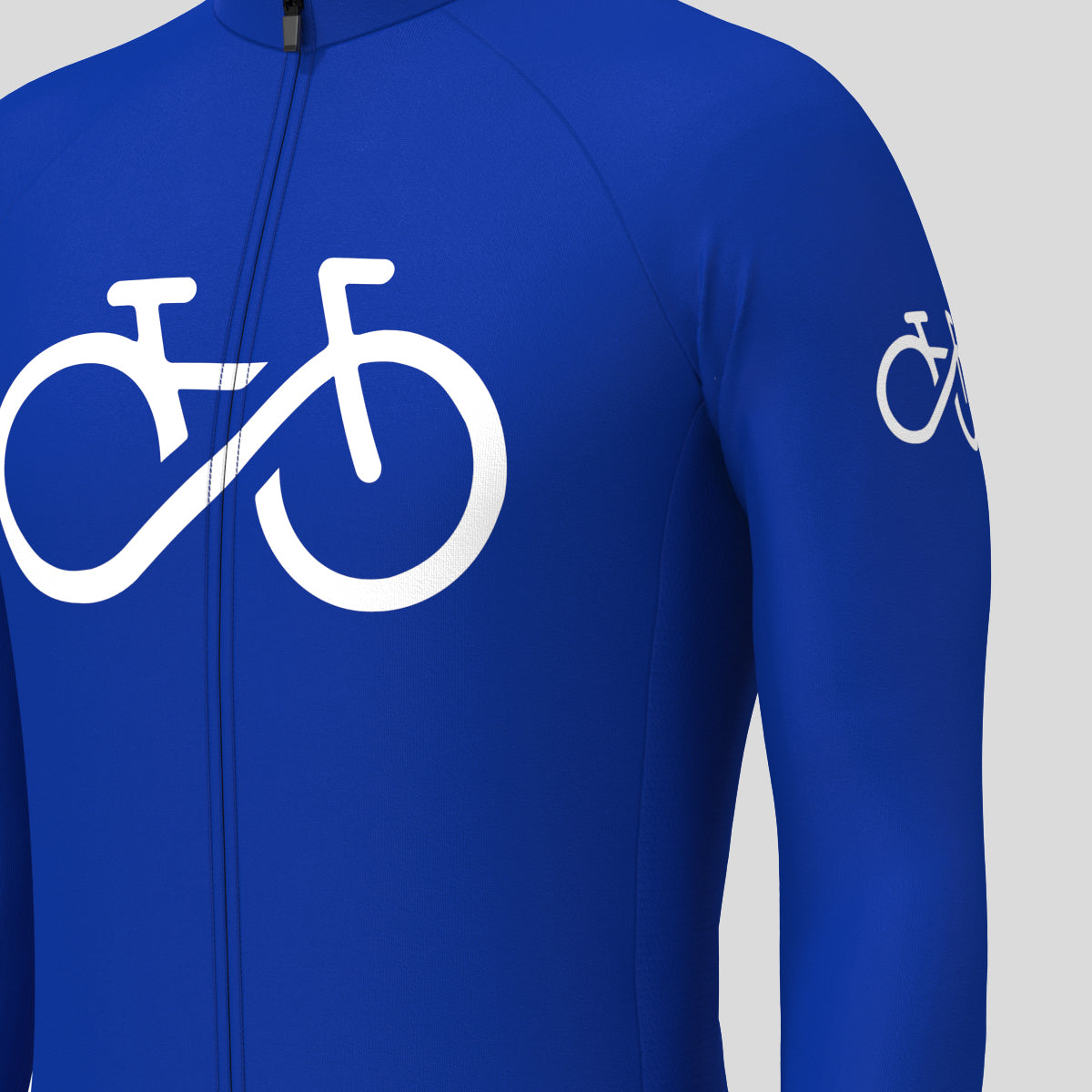 Bike Forever Men's LS Cycling Jersey - Racing Blue