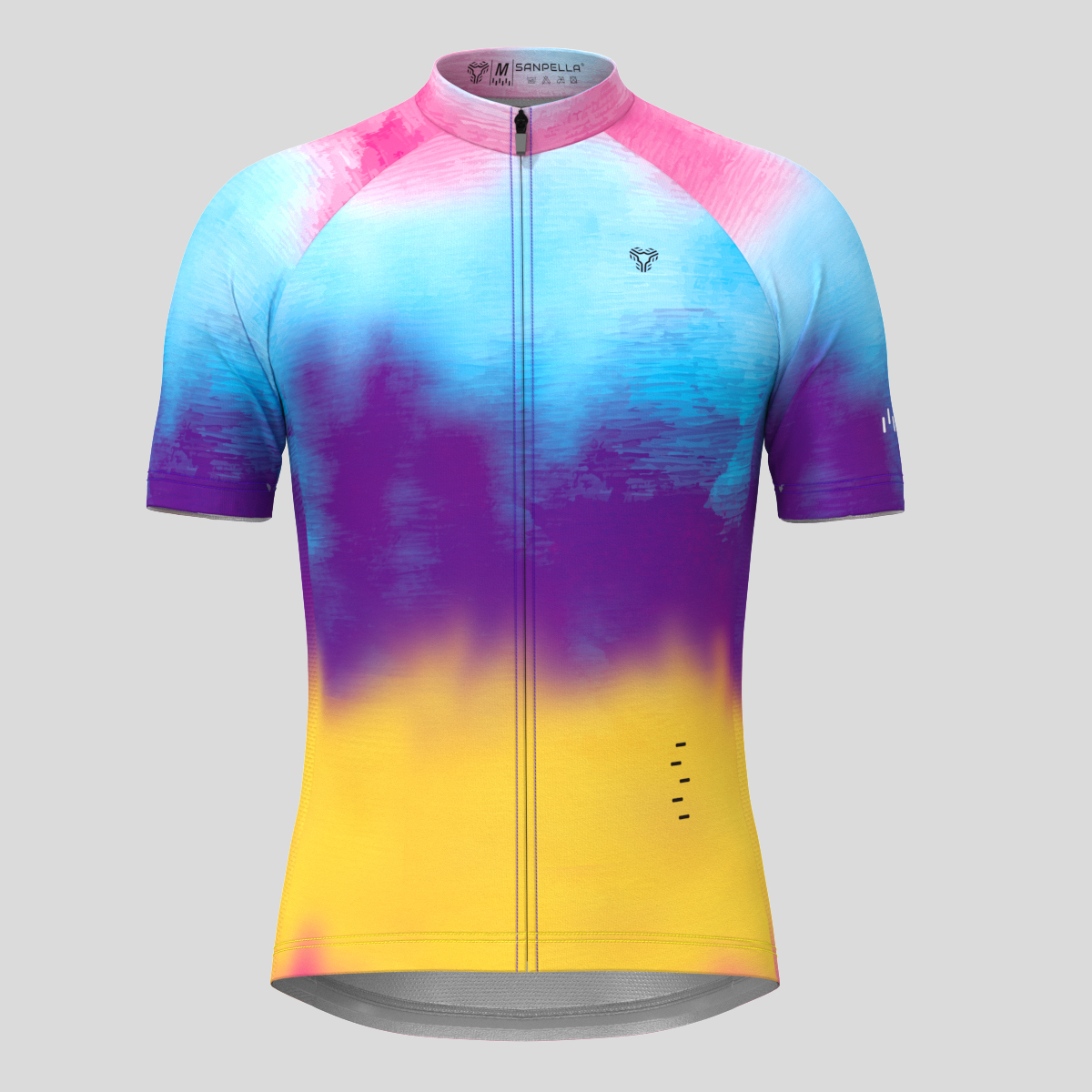 Tie Dye Fade Men's Cycling Jersey - Yellow/Purple