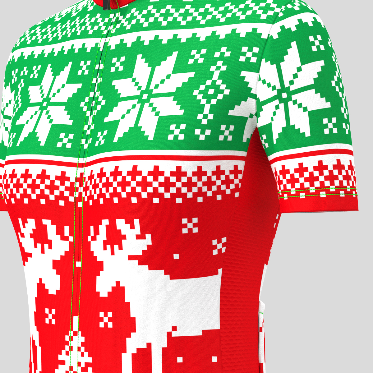 Ugly Christmas Sweater Reindeer Snowflakes Women's Cycling Jersey