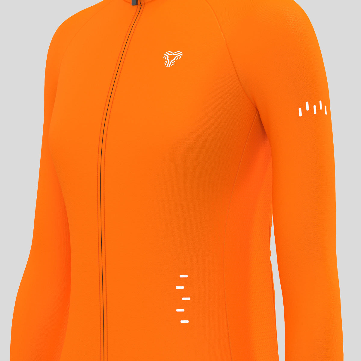 Women's Minimal Solid LS Cycling Jersey - Orange