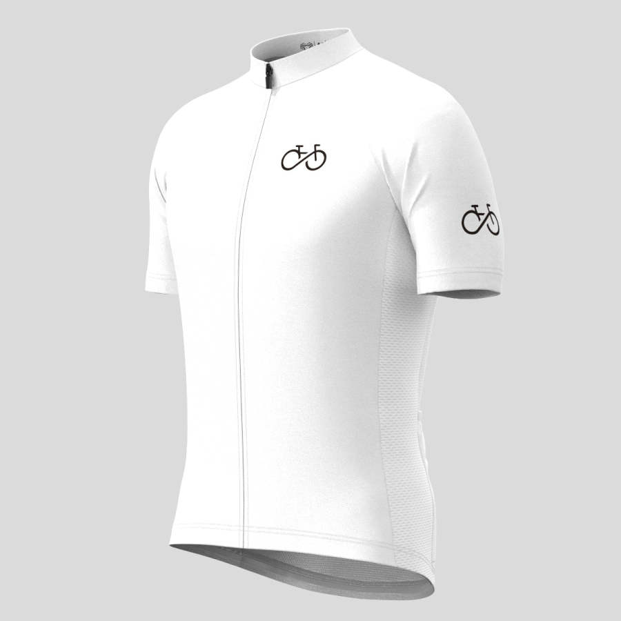 Ride Forever Men's Cycling Jersey White Sanpella.cc