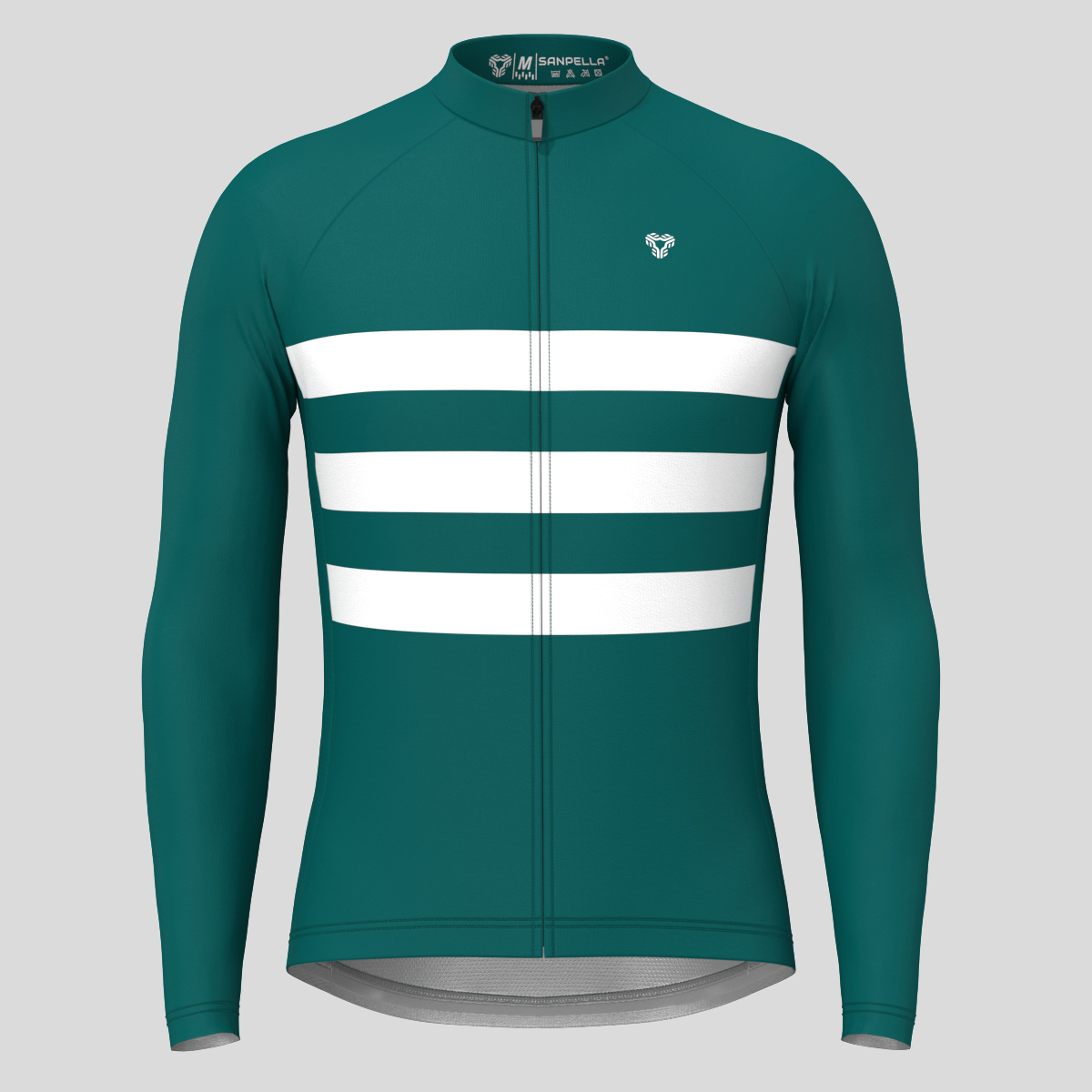 Men's Classic Stripes LS Cycling Jersey - Midnight/White
