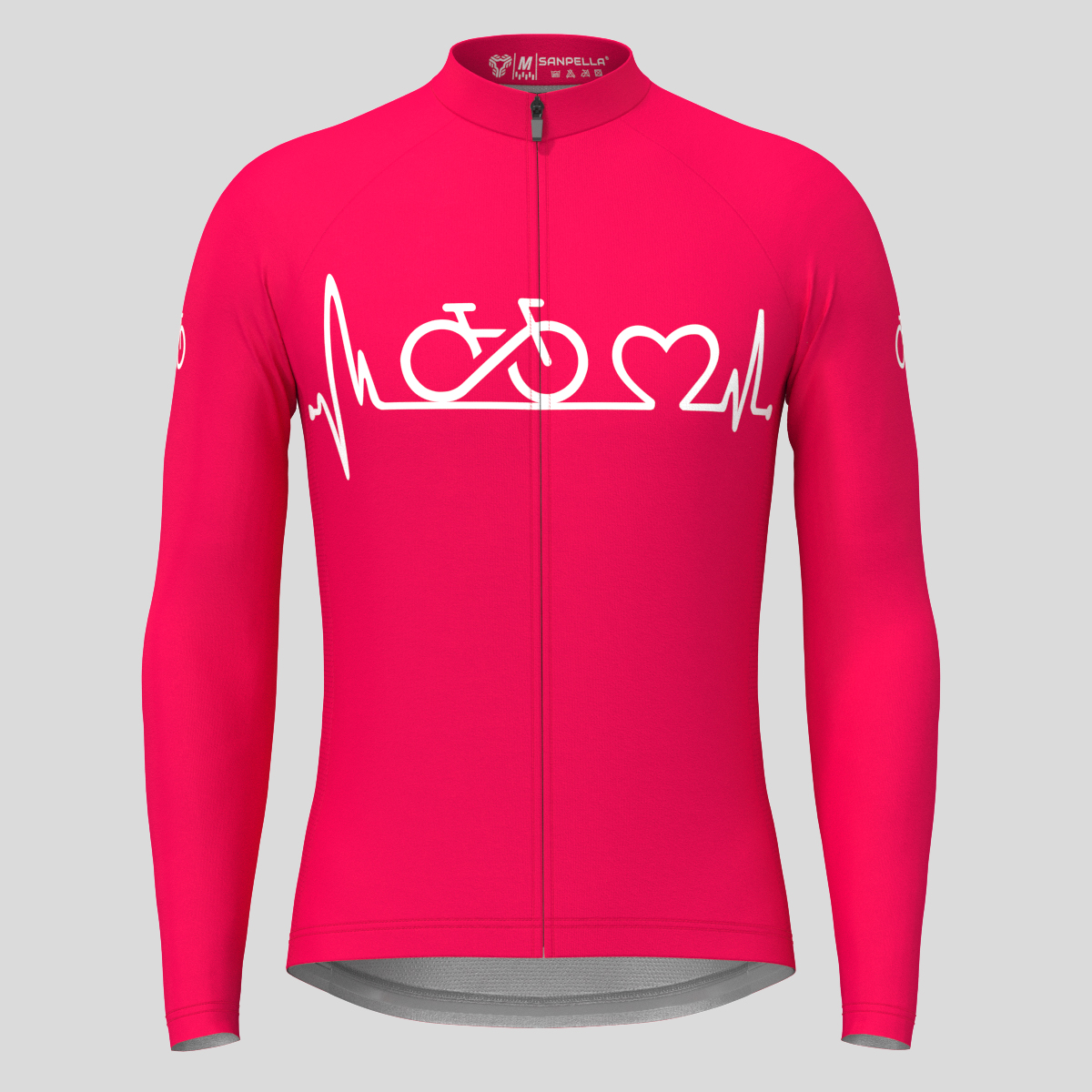 Bike Heartbeat Men's Cycling Jersey - Jester Red 