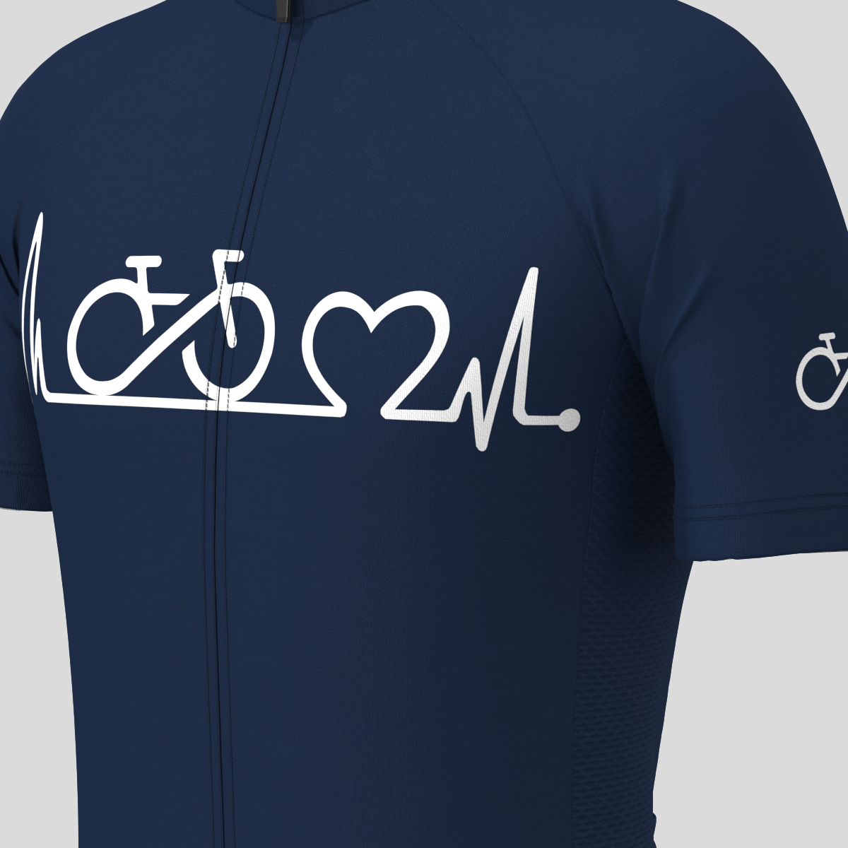 Bike Heartbeat Men's Cycling Jersey - Navy