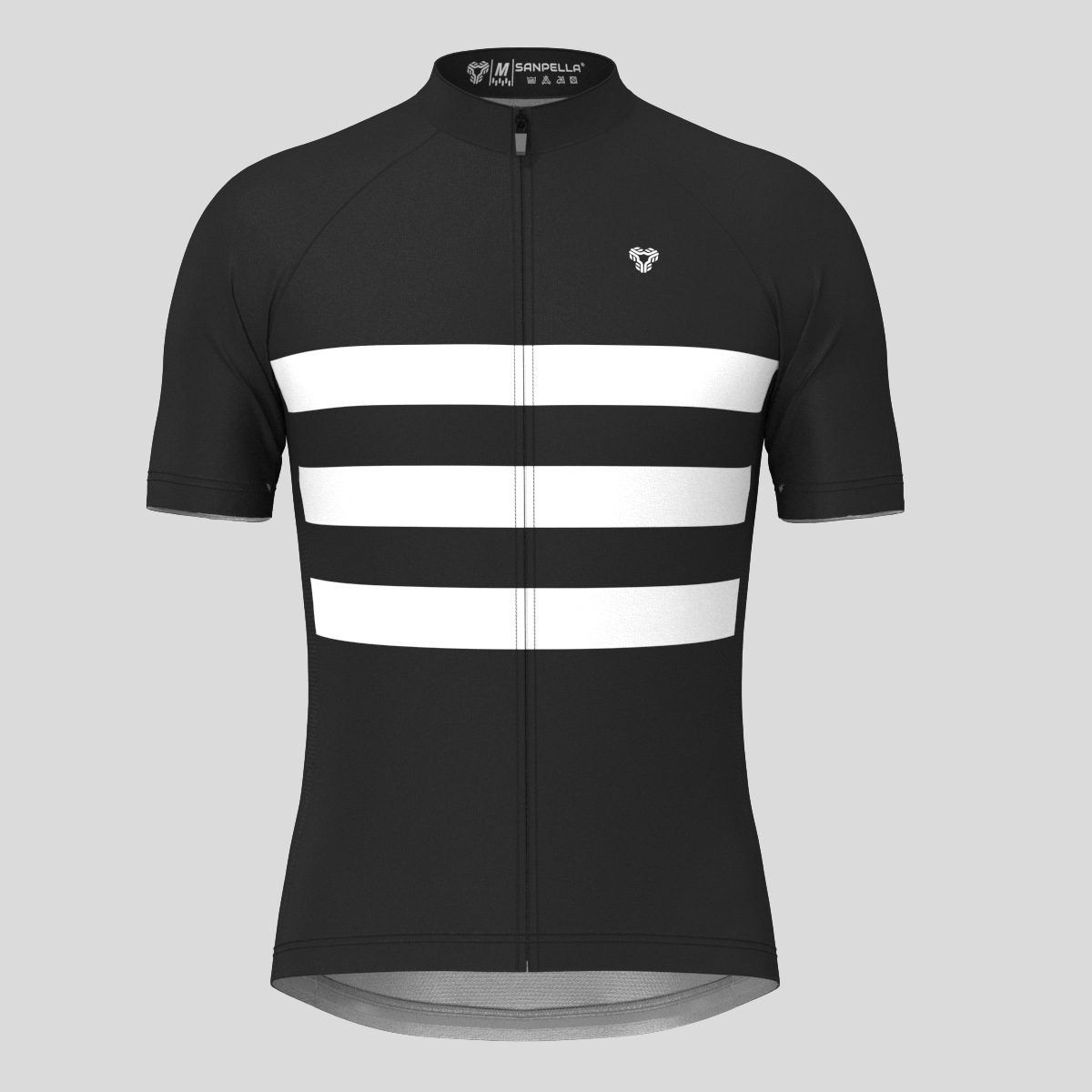 Men's Classic Stripes Cycling Jersey - Black/White